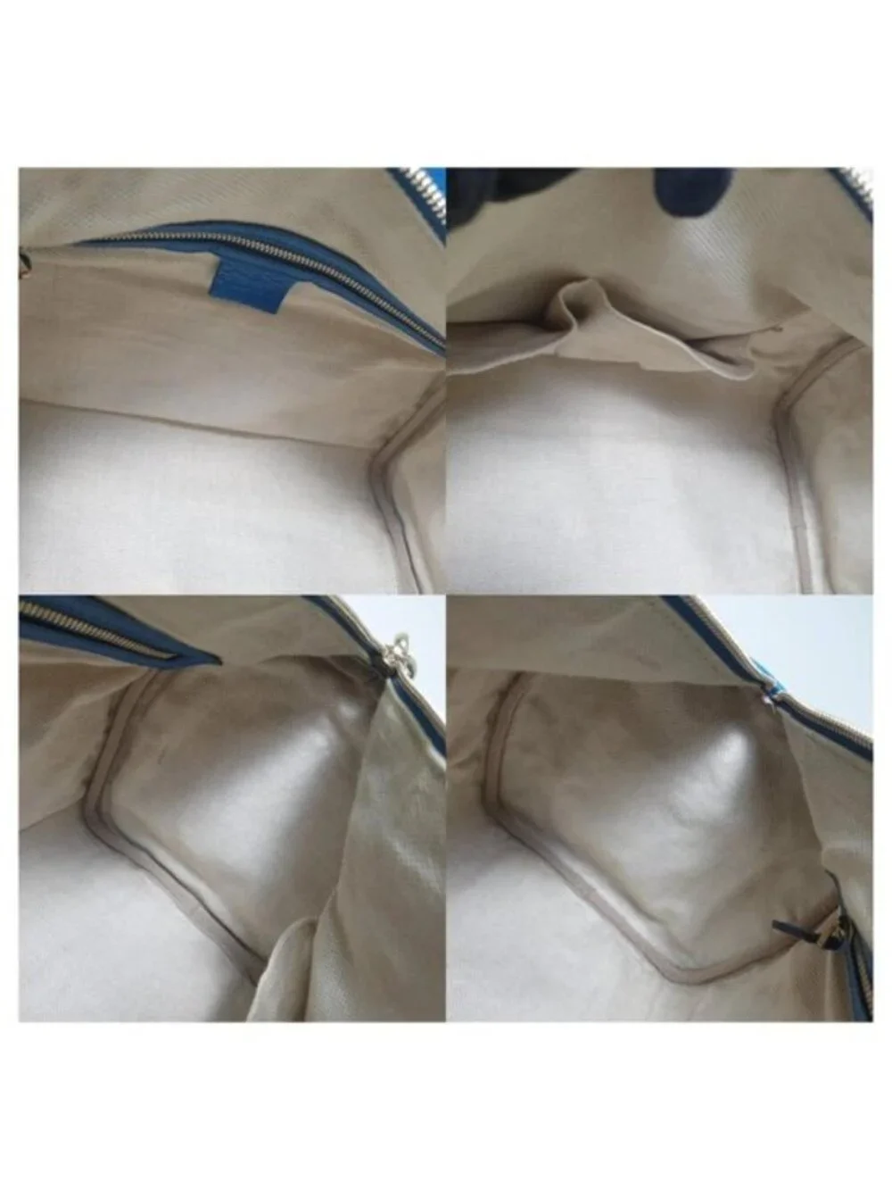 Authentic Gucci Bright Diamante Blue Leather Boston Satchel Bag
